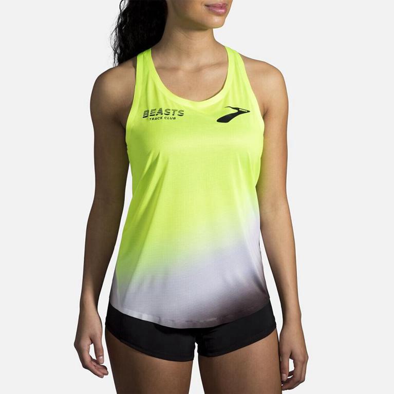 Brooks Elite Womens Running Tank Top - Yellow - Indonesia (FDLH-35807)